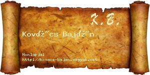 Kovács Baján névjegykártya