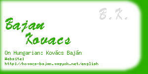bajan kovacs business card